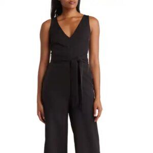 Sam Edelman Tie Waist Crop Wide Leg Jumpsuit. Black 6